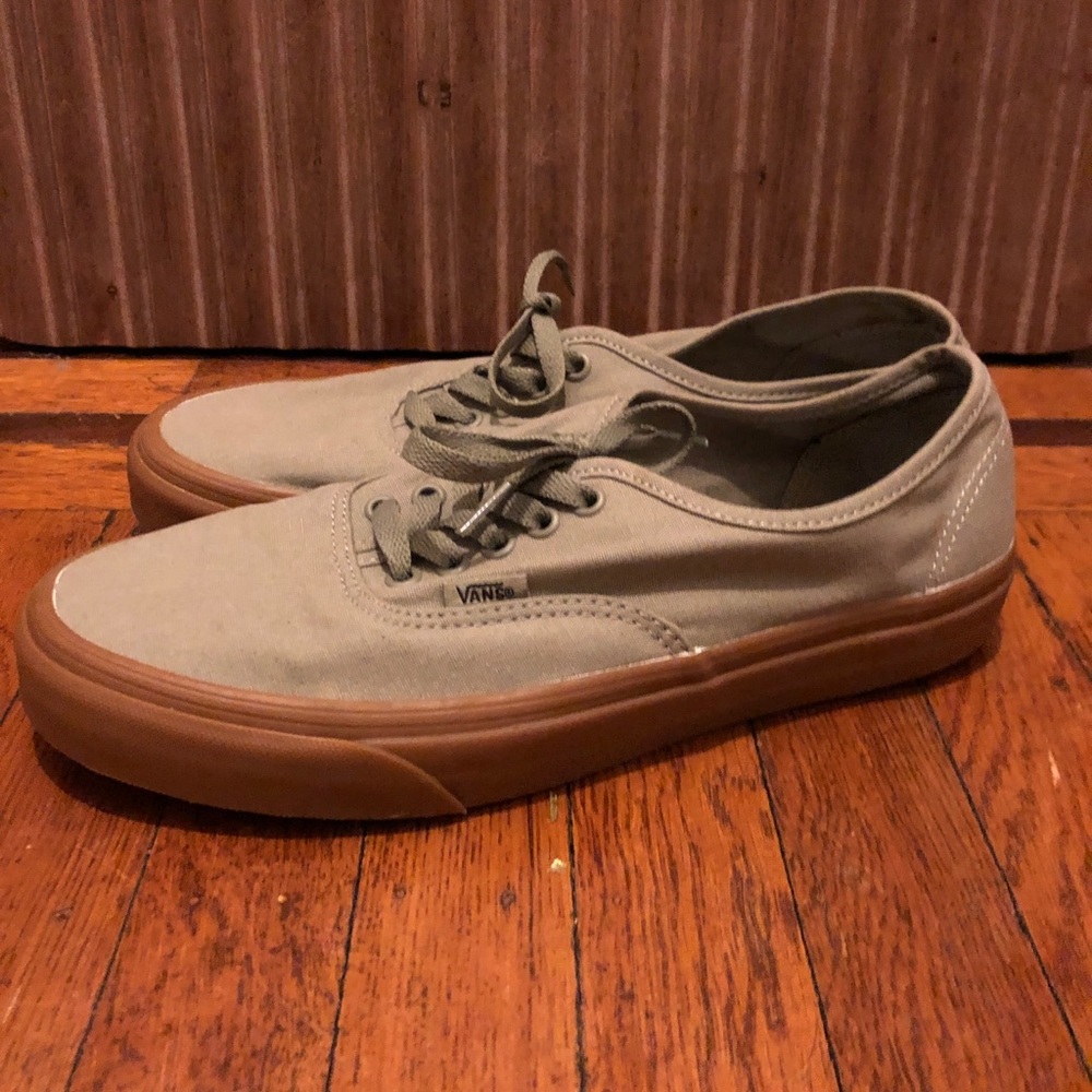 Grey and tan vans